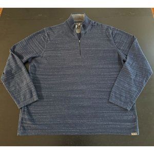 Eddie Bauer 1/4 Zip Sweater Men 2XL Blue Long Sleeve Cotton Merino Wool Pullover